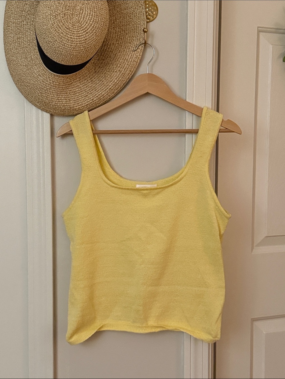 Yellow Sleeveless Knit Tank Top - Women